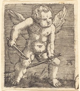 Bevingade Genii med hobbyhäst och piska av Albrecht Altdorfer