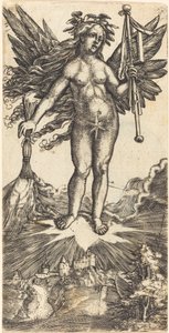Bevingad kvinna på en stjärna av Albrecht Altdorfer