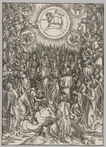 Apokalypsen: Lammets tillbedjan – de utvaldas hymn av Albrecht Dürer