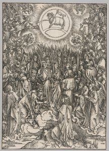 Apokalypsen: Lammets tillbedjan – de utvaldas hymn av Albrecht Dürer