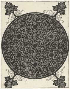 Broderiexempel med sju blomformade motiv av Albrecht Dürer