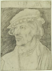 Bröstbild av en skägglös ung man, vänd mot vänster av Albrecht Dürer