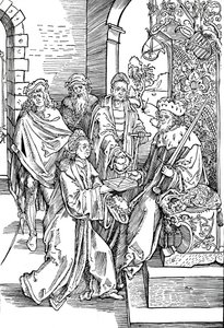 Celtes presenterar sin bok för kurfursten av Sachsen, 1501 1906 av Albrecht Dürer