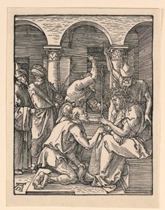 Kristus krönt med törnar, från The Little Passion-serien av Albrecht Dürer