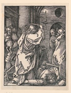Kristus driver köpmännen (eller växlarna) från templet, från The Little Passion-serien av Albrecht Dürer
