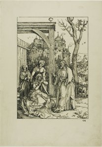 Kristus tar avsked med sin mor, från Jungfruns liv av Albrecht Dürer