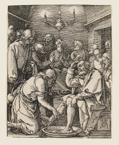 Kristus tvättar lärjungarnas fötter av Albrecht Dürer