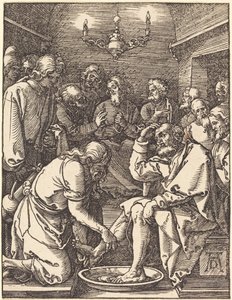 Kristus tvättar lärjungarnas fötter av Albrecht Dürer