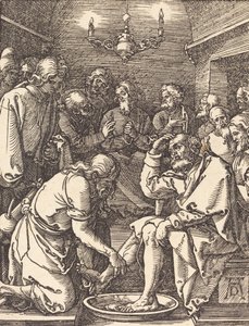Kristus tvättar lärjungarnas fötter, förmodligen ca. 15091510. av Albrecht Dürer