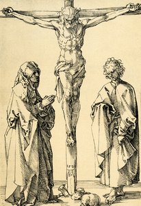 Kristus på korset med Maria och Johannes av Albrecht Dürer