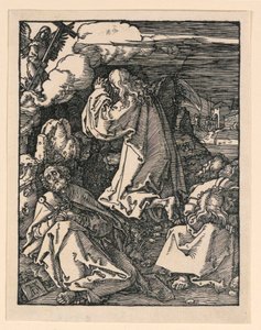 Kristus på Oljeberget (Agony in the Garden), från The Little Passion-serien av Albrecht Dürer
