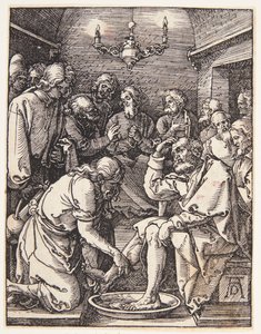 Kristus tvättar Sankt Petrus fötter av Albrecht Dürer