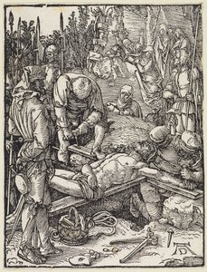 Kristus spikas fast på korset av Albrecht Dürer