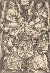 Tyska imperiets och staden Nürnbergs vapensköld, 1521. av Albrecht Dürer