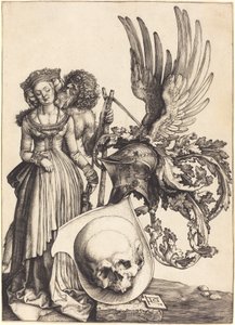 Vapensköld med en skalle av Albrecht Dürer