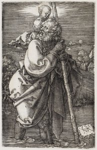 Den helige Kristoffer med huvudet vänt bakåt av Albrecht Dürer