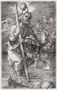 Den helige Kristoffer, blickande åt höger av Albrecht Dürer
