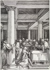 Uppvisningen i templet av Albrecht Dürer