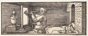 Ritare som ritar en vas av Albrecht Dürer