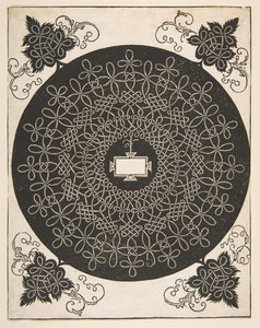Broderimönster med en avlång panel i mitten, 1521 före. av Albrecht Dürer