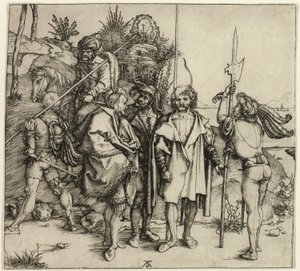 Fem Landsknechte och en orientalisk man till häst av Albrecht Dürer