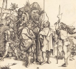 Fem soldater och en turk till häst, 14951496. av Albrecht Dürer