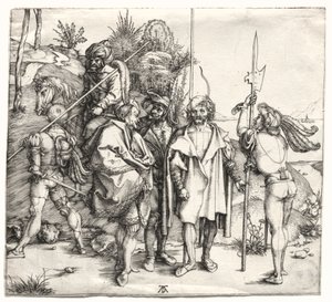 Fem soldater och en turk till häst, troligen 1496. av Albrecht Dürer