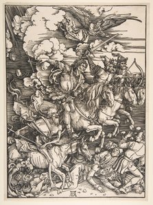 Four Horsemen of the Apocalypse, ca. 14971498. av Albrecht Dürer