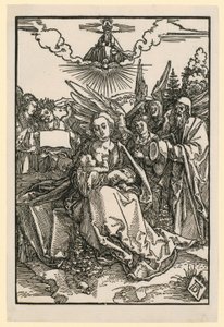 Den heliga familjen med fem änglar av Albrecht Dürer