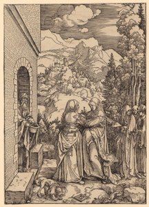 Besök, blad 9 i serien ”Marias liv” av Albrecht Dürer