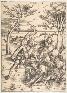 Hercules erövrar Molionide-tvillingarna.n.d. av Albrecht Dürer