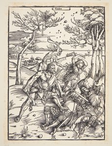 Hercules erövrar Molionide-tvillingarna av Albrecht Dürer