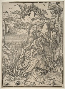 Helig familj med de tre hararna. av Albrecht Dürer