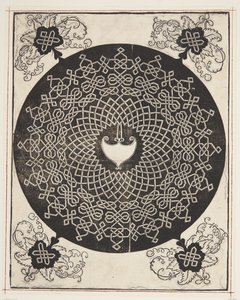 Interlaced sladdmönster med hjärtformad mitt av Albrecht Dürer