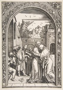 Joachim och Anna vid Gyllene porten, från Jungfruns liv, 1504. av Albrecht Dürer