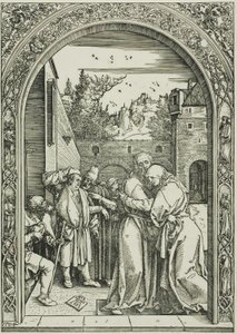 Joachim och St. Anne möts vid Golden Gate, från Jungfruns liv av Albrecht Dürer