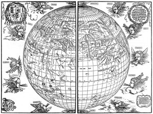 Johannes Stabius karta över världen, 1515, 1936 av Albrecht Dürer