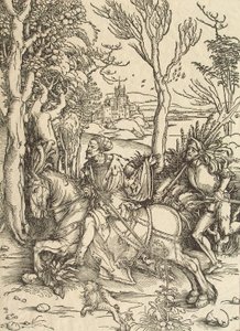 Knight och Lansquenet, ca. 1497 av Albrecht Dürer