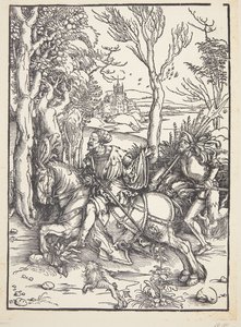 Riddare och lansquenet av Albrecht Dürer