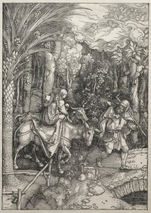 Jungfruns liv: Flight into Egypt, 1504-1505. av Albrecht Dürer