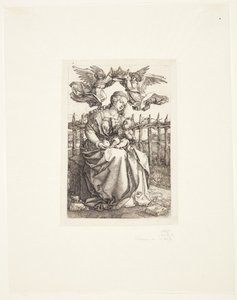 Madonna krönt av två änglar av Albrecht Dürer