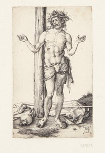 Man av sorger med händerna upp av Albrecht Dürer