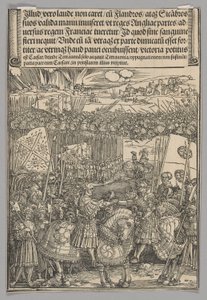 Maximilian och Henrik VIII av England, skylt 22 från historiska scener från kejsar Maximilian I:s liv från triumfbågen av Albrecht Dürer