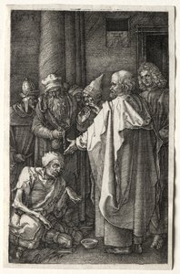 Peter och Johannes helar den krympling vid tempelporten av Albrecht Dürer