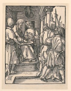 Pilatus tvättar händerna, från The Little Passion-serien av Albrecht Dürer