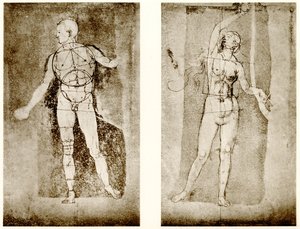 Proportionstudie om Adam och Eva av Albrecht Dürer