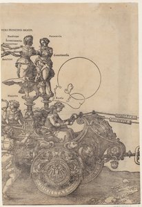 Höger sida av vagnen, blad 2 i serien ”Den stora triumfvagnen” av Albrecht Dürer