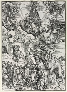 Johannes uppenbarelse: Beast with Rams Horns, 1511. av Albrecht Dürer