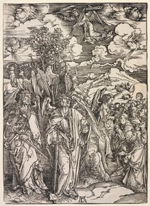 Johannes uppenbarelse: Four Angels Holding Up the Winds, 1511. av Albrecht Dürer