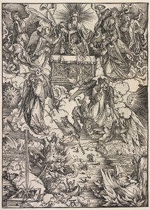 Johannes uppenbarelse: Sju änglar med trumpeter, 1511. av Albrecht Dürer